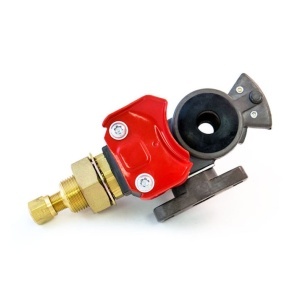 TR035095 | Red Emergency Gladhand with Shut-off Valve