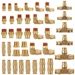 TRFT0041P | Brass DOT Push-in Fitting Assortment Kit 41 pcs w/ Air Tubing