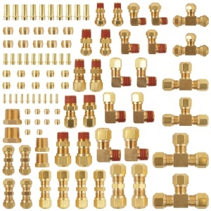 TRFT0101P | Brass DOT Nylon Air Brake Fitting Assortment Kit 101 pcs w/ Air Tubing