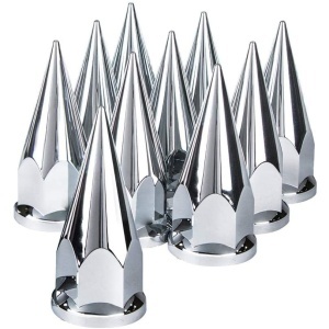 TR10570 | 10 pcs of 33mm Chrome Screw-on Super Spike Lug Nut Covers
