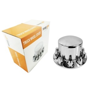TR076-TWCR | Chrome Plastic Universal Rear Wheel Cover with 33MM Screw-on Lug Nut Covers