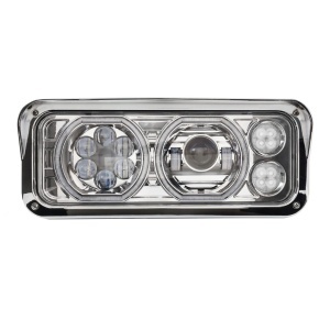 PET-013A-L | Peterbilt 379 378 365 357 / Kenworth W900 T800 T600 Chrome Projector Headlight Assembly